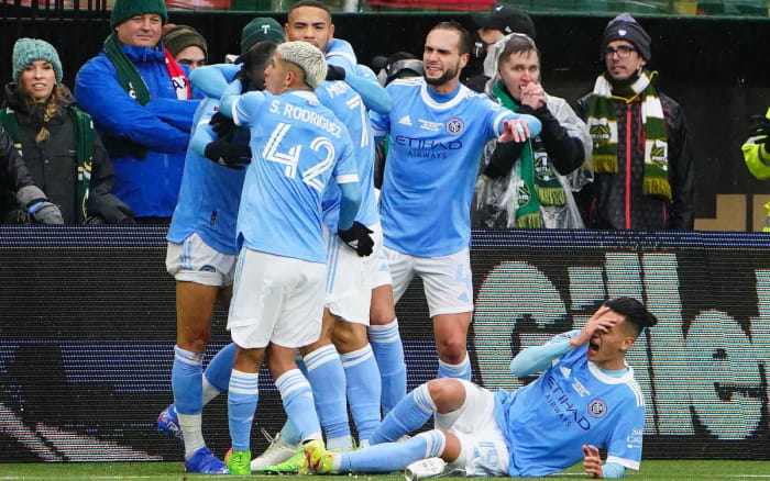 NYCFC celebrates Taty Castellanos's goal in MLS Cup